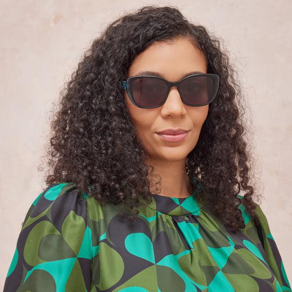 Orla Kiely Azalea Sunglasses - Turquoise & Puzzle Flower Teal