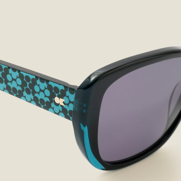 Orla Kiely Azalea Sunglasses - Turquoise & Puzzle Flower Teal