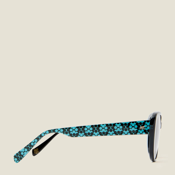 Orla Kiely Azalea Sunglasses - Turquoise & Puzzle Flower Teal