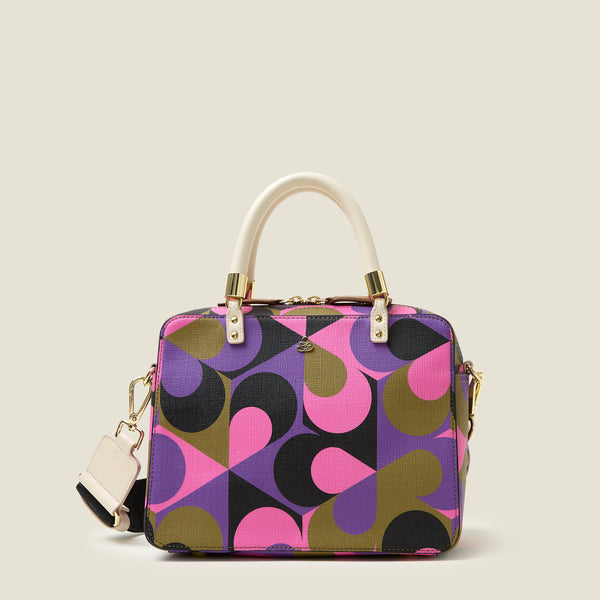 Orla Kiely Block Medium Handbag - Kaleidoscope Violet