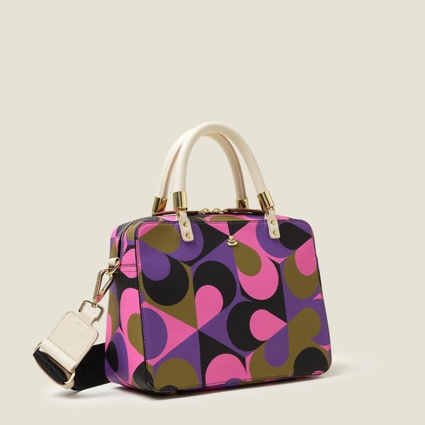 Orla Kiely Block Medium Handbag - Kaleidoscope Violet