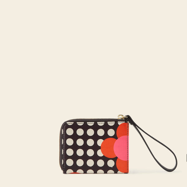 Orla Kiely Carla Zip Purse - Fuchsia Flower Polka Dot