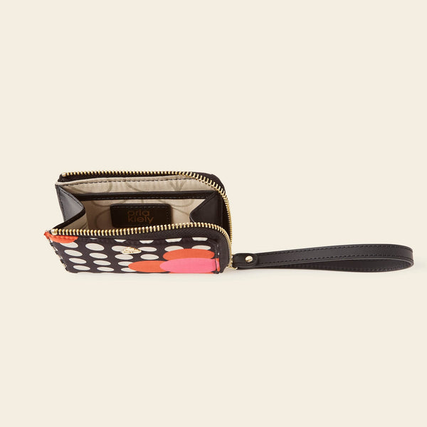 Orla Kiely Carla Zip Purse - Fuchsia Flower Polka Dot