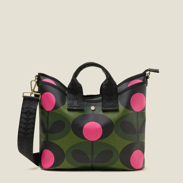 orla kiely Carry Grab Crossbody Bag - Oval Stem Forest