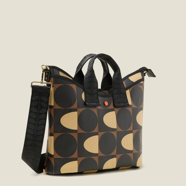 Orla Kiely Carry Grab Crossbody Bag - Spot Square Mocha