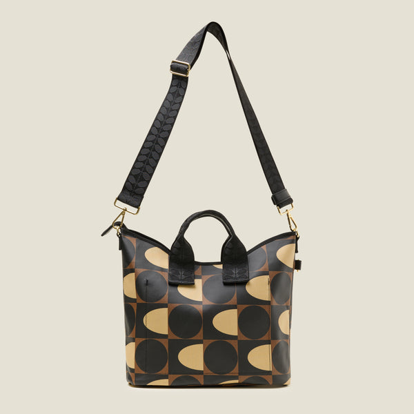 Orla Kiely Carry Grab Crossbody Bag - Spot Square Mocha