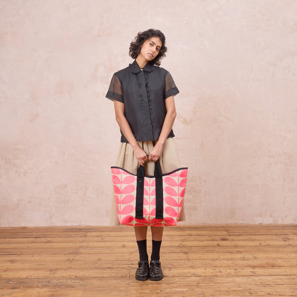 Orla Kiely Carryall Basic Tote - Solid Stem Neon Pink