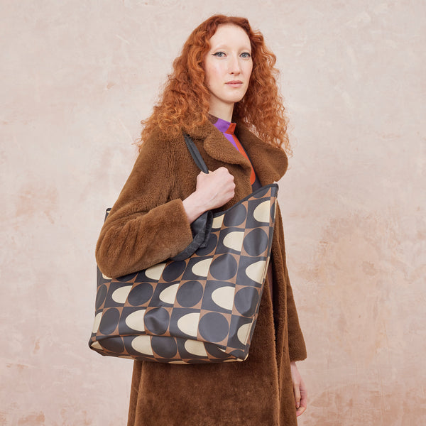 Orla Kiely Carryall Large Tote Bag - Spot Square Mocha