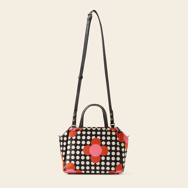 Orla Kiely Concertina Crossbody Tote - Fuchsia Flower Polka Dot