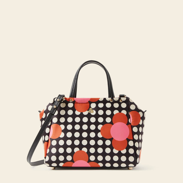 orla kiely Concertina Crossbody Tote - Fuchsia Flower Polka Dot
