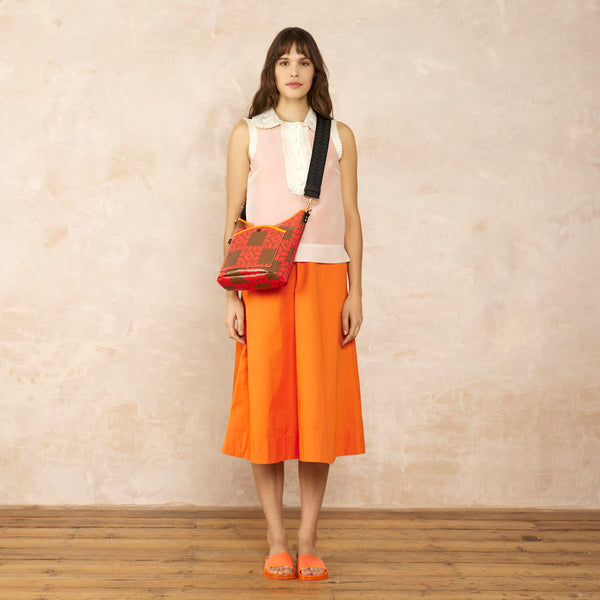 Orla Kiely Cross Carry Crossbody - Lattice Flower Tile Conker