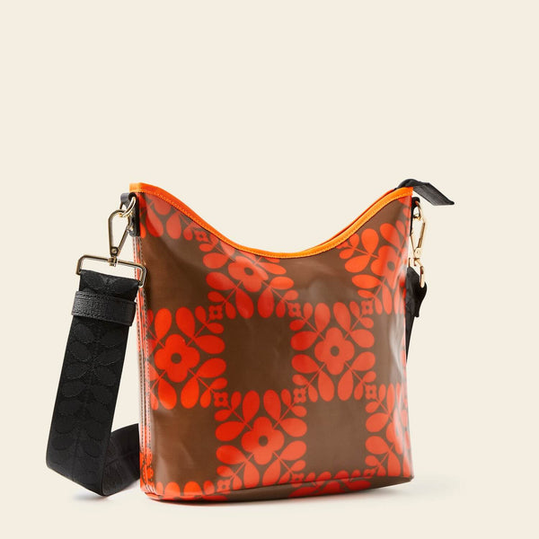 Orla Kiely Cross Carry Crossbody - Lattice Flower Tile Conker