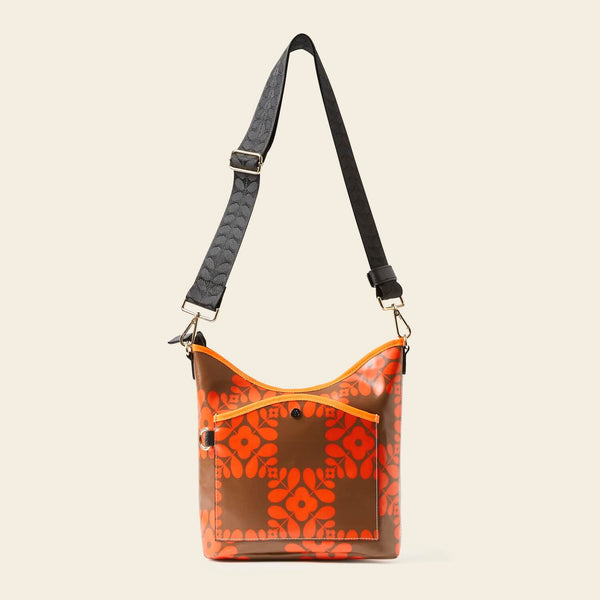 Orla Kiely Cross Carry Crossbody - Lattice Flower Tile Conker