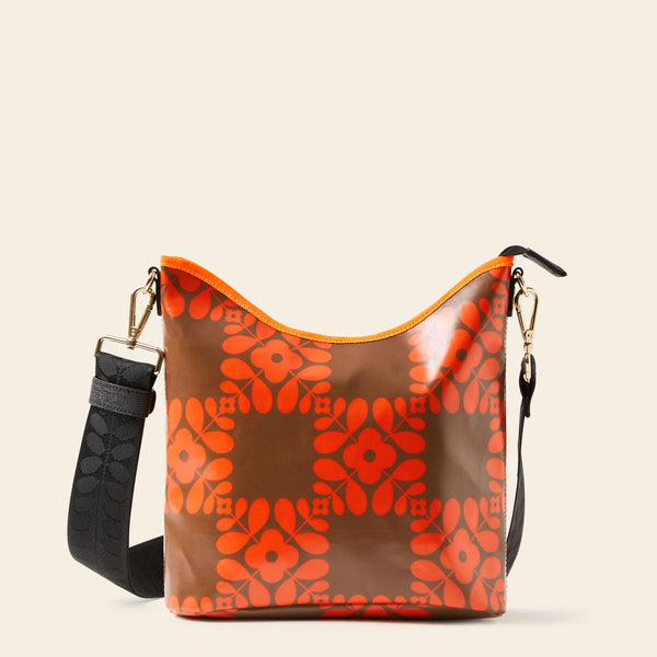 orla kiely Cross Carry Crossbody - Lattice Flower Tile Conker