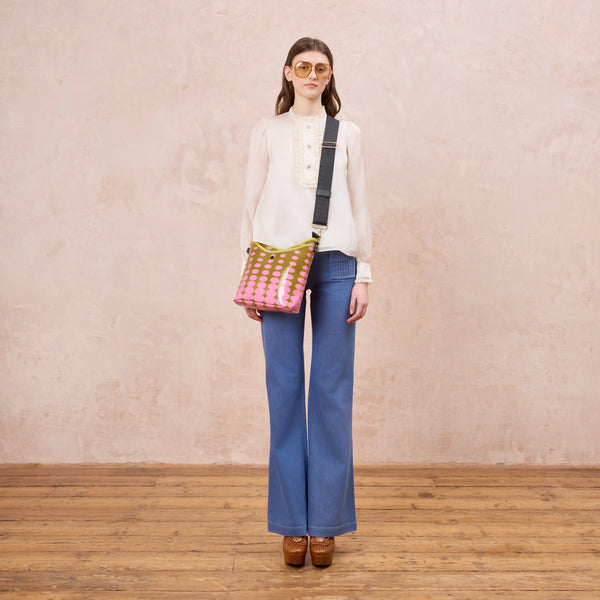 Orla Kiely Cross Carry Crossbody - Optical Oval Ochre