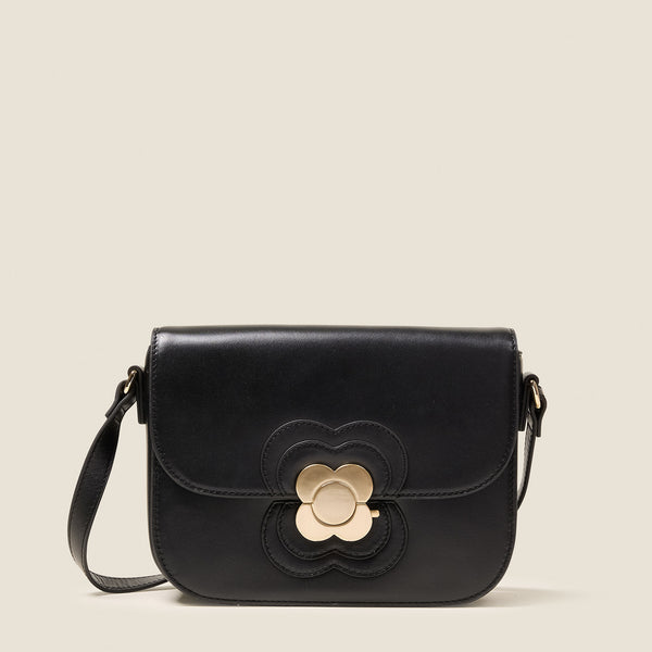 orla kiely Eclipse Leather Crossbody Bag - Flower Applique Black