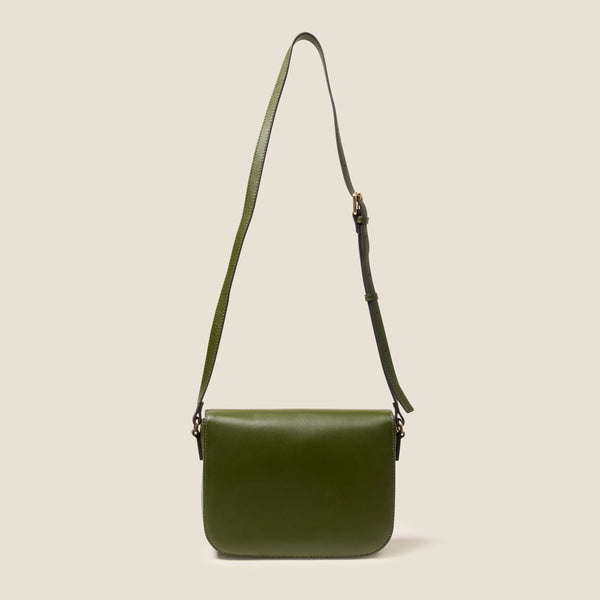 Orla Kiely Eclipse Leather Crossbody Bag - Flower Applique Forest