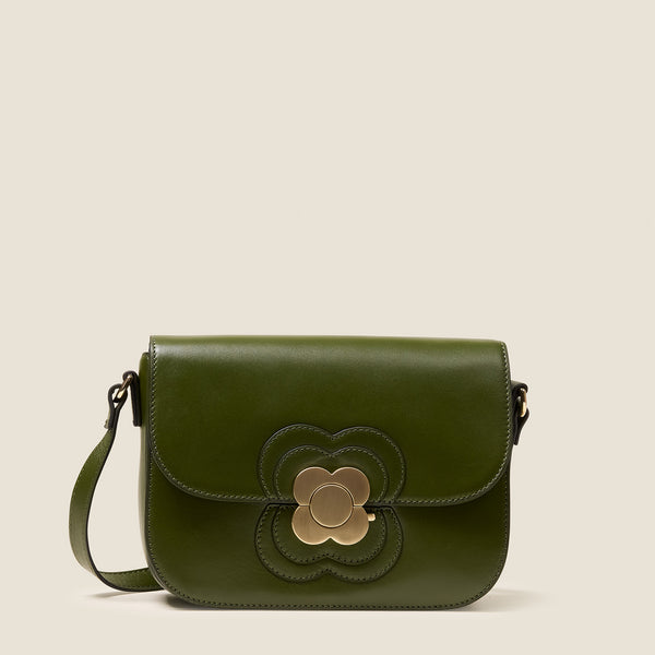 orla kiely Eclipse Leather Crossbody Bag - Flower Applique Forest