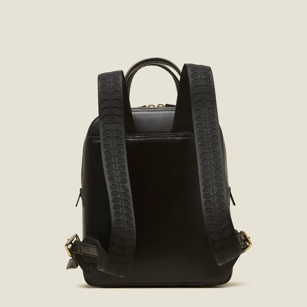 Orla Kiely Emilia Petite Backpack - Embossed Stem Black
