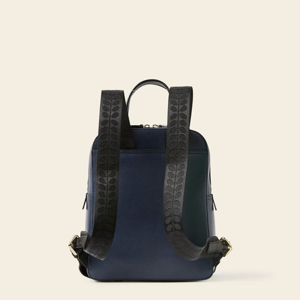 Orla Kiely Emilia Petite Backpack - Navy Punched Flower