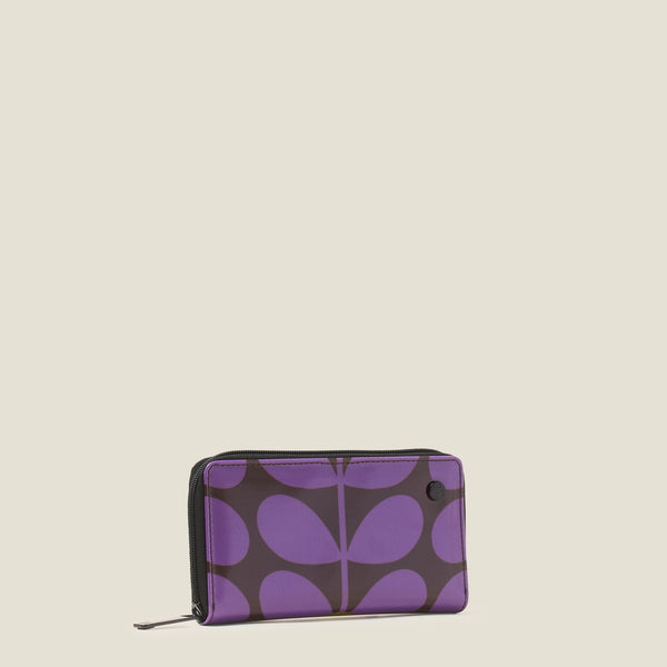 Orla Kiely Forget Me Not Big Wallet - Sixties Stem Orchid