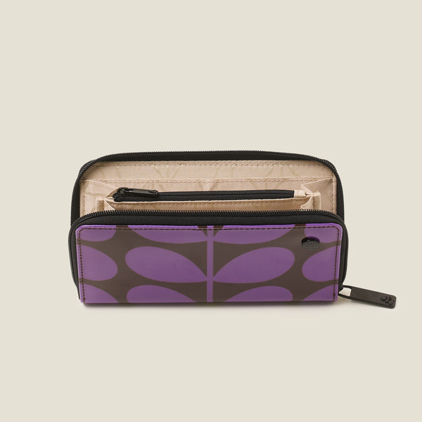 Orla Kiely Forget Me Not Big Wallet - Sixties Stem Orchid