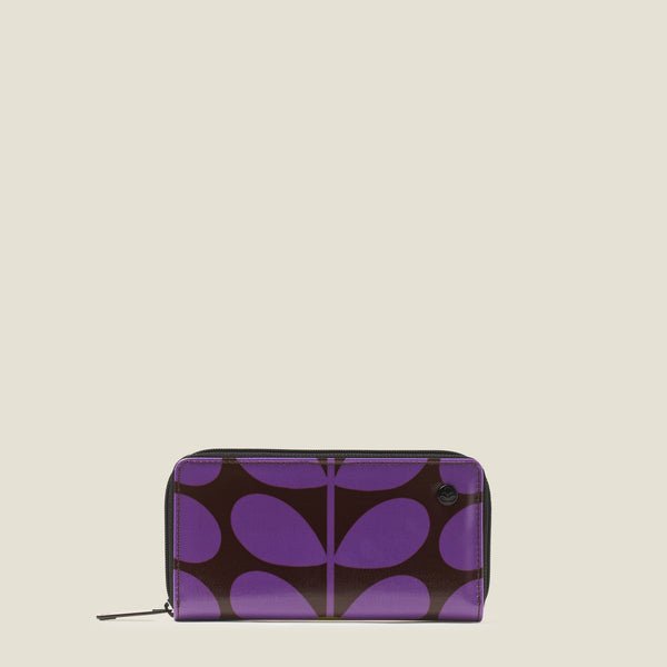 Orla Kiely Forget Me Not Big Wallet - Sixties Stem Orchid