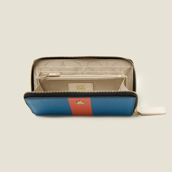 Orla Kiely Forget Me Not Wallet - Colour Block True Blue