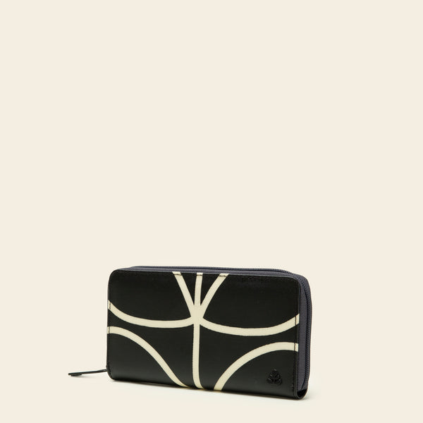 Orla Kiely Forget Me Not Wallet - Linear Stem Liquorice