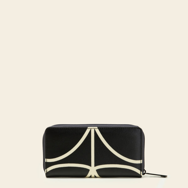 Orla Kiely Forget Me Not Wallet - Linear Stem Liquorice