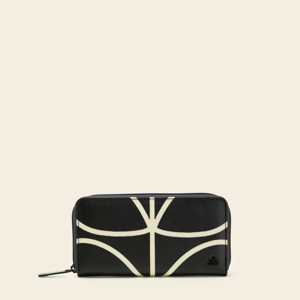 orla kiely Forget Me Not Wallet - Linear Stem Liquorice