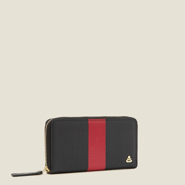 Orla Kiely Forget Me Not Wallet - Shiny Stripe Navy Red