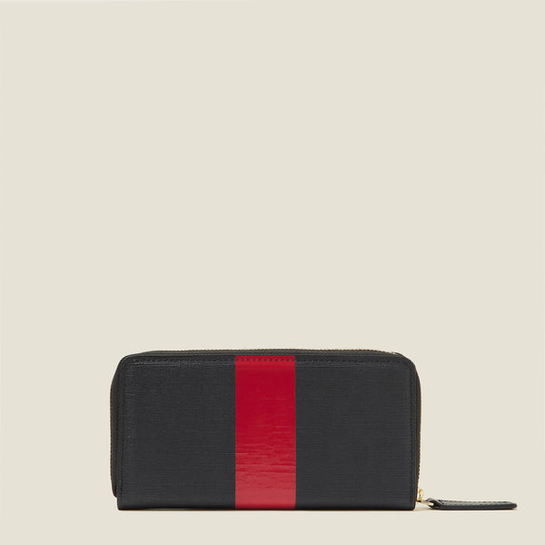 Orla Kiely Forget Me Not Wallet - Shiny Stripe Navy Red