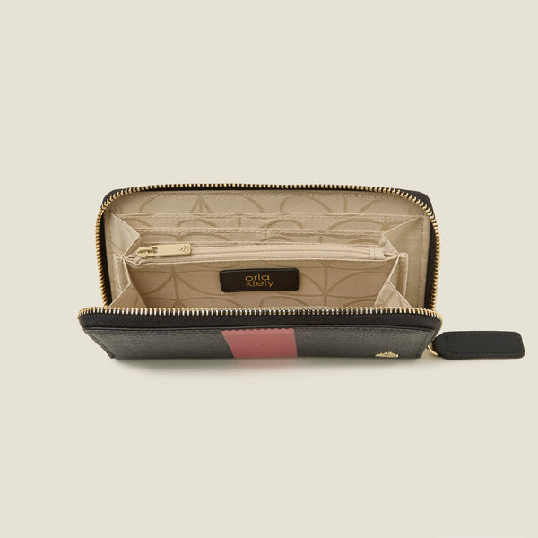 Orla Kiely Forget Me Not Wallet - Shiny Stripe Navy Red