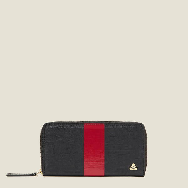 orla kiely Forget Me Not Wallet - Shiny Stripe Navy Red