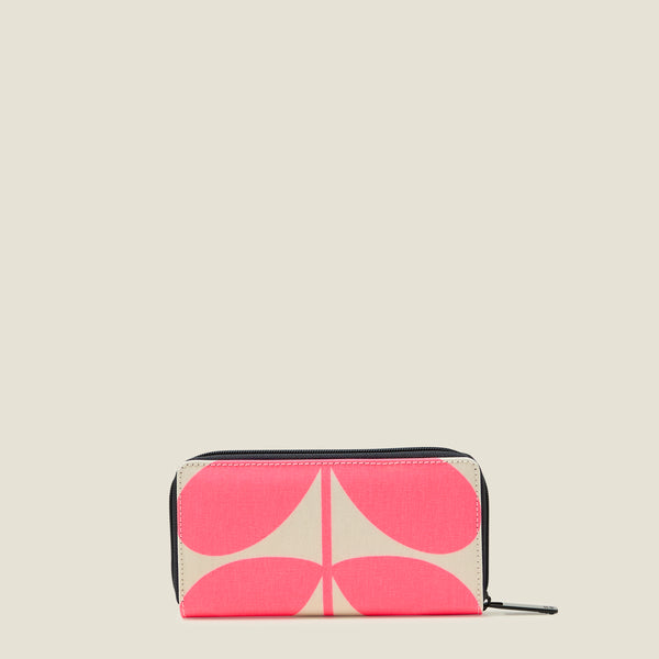 Orla Kiely Forget Me Not Wallet - Solid Stem Neon Pink
