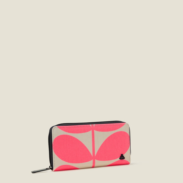 Orla Kiely Forget Me Not Wallet - Solid Stem Neon Pink