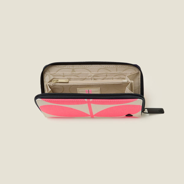 Orla Kiely Forget Me Not Wallet - Solid Stem Neon Pink
