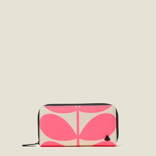 orla kiely Forget Me Not Wallet - Solid Stem Neon Pink