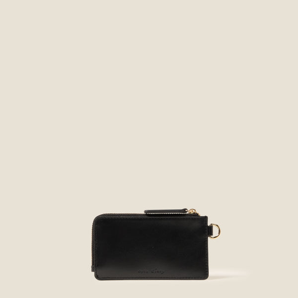 Orla Kiely Frieda Leather Card Purse - Tile Emboss Black