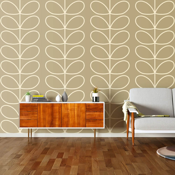 orla kiely Giant Linear Stem Stone Wallpaper - 52cm x 10m ROW