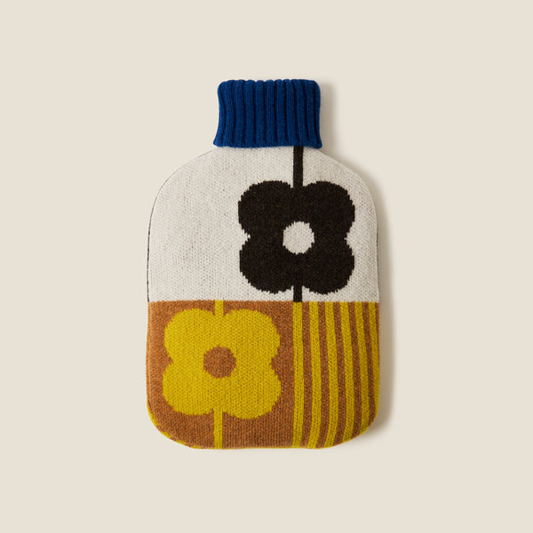 Orla Kiely Hot Water Bottle Cover - Abacus Chocolate Sunflower