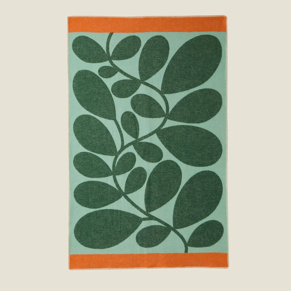 Orla Kiely Hot Water Bottle Cover & Wool Blanket Bundle - Duck Egg