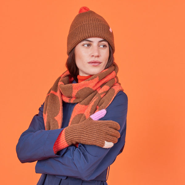 Orla Kiely Knitted Accessories Bundle - Orange Sienna