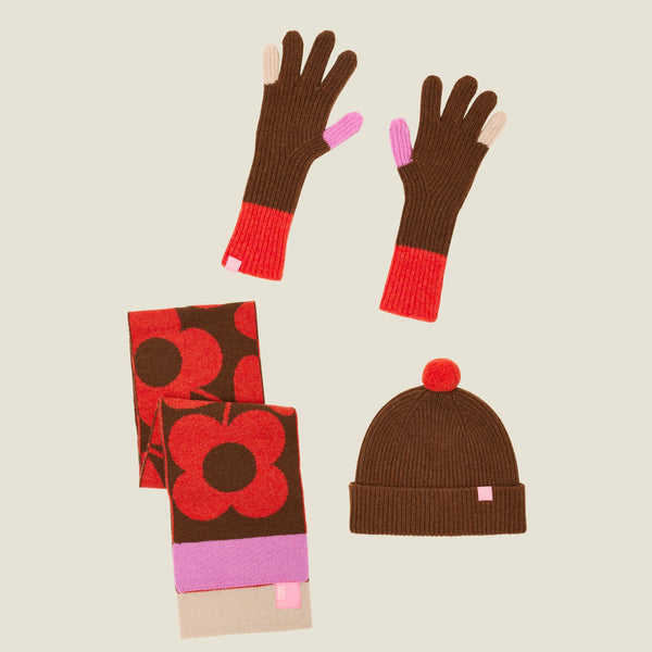 orla kiely Knitted Accessories Bundle - Orange Sienna