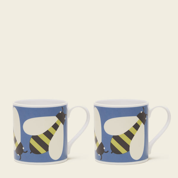 orla kiely Large Mug Set of 2 - Busy Bee Blue Seconds
