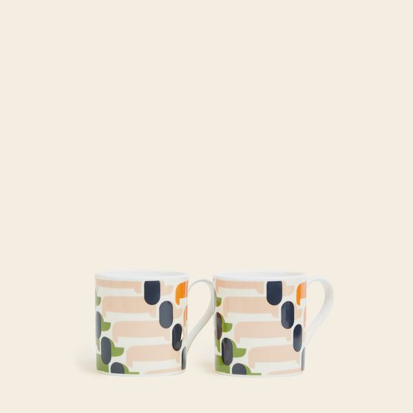 orla kiely Large Mug Set of 2 - Sausage Dog Orange Seconds