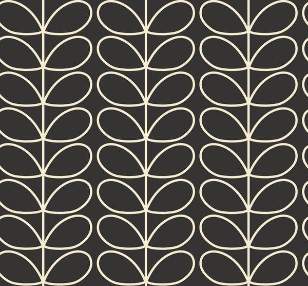 Orla Kiely Linear Stem Charcoal Wallpaper - 52cm X 10m ROW