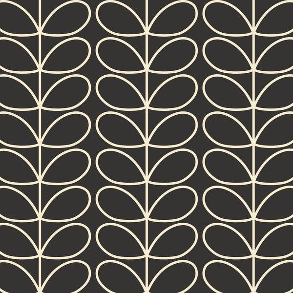 orla kiely Linear Stem Charcoal Wallpaper - Sample ROW