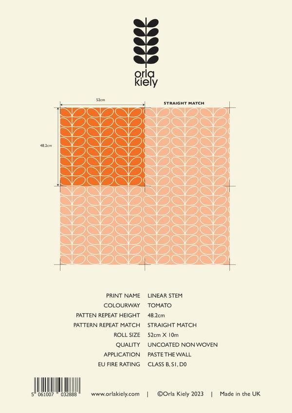 Orla Kiely Linear Stem Tomato Wallpaper - 52cm X 10m ROW